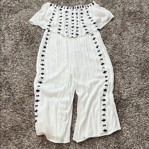 Sincerely Jules Navy and White Jumpsuit with Edgy Details